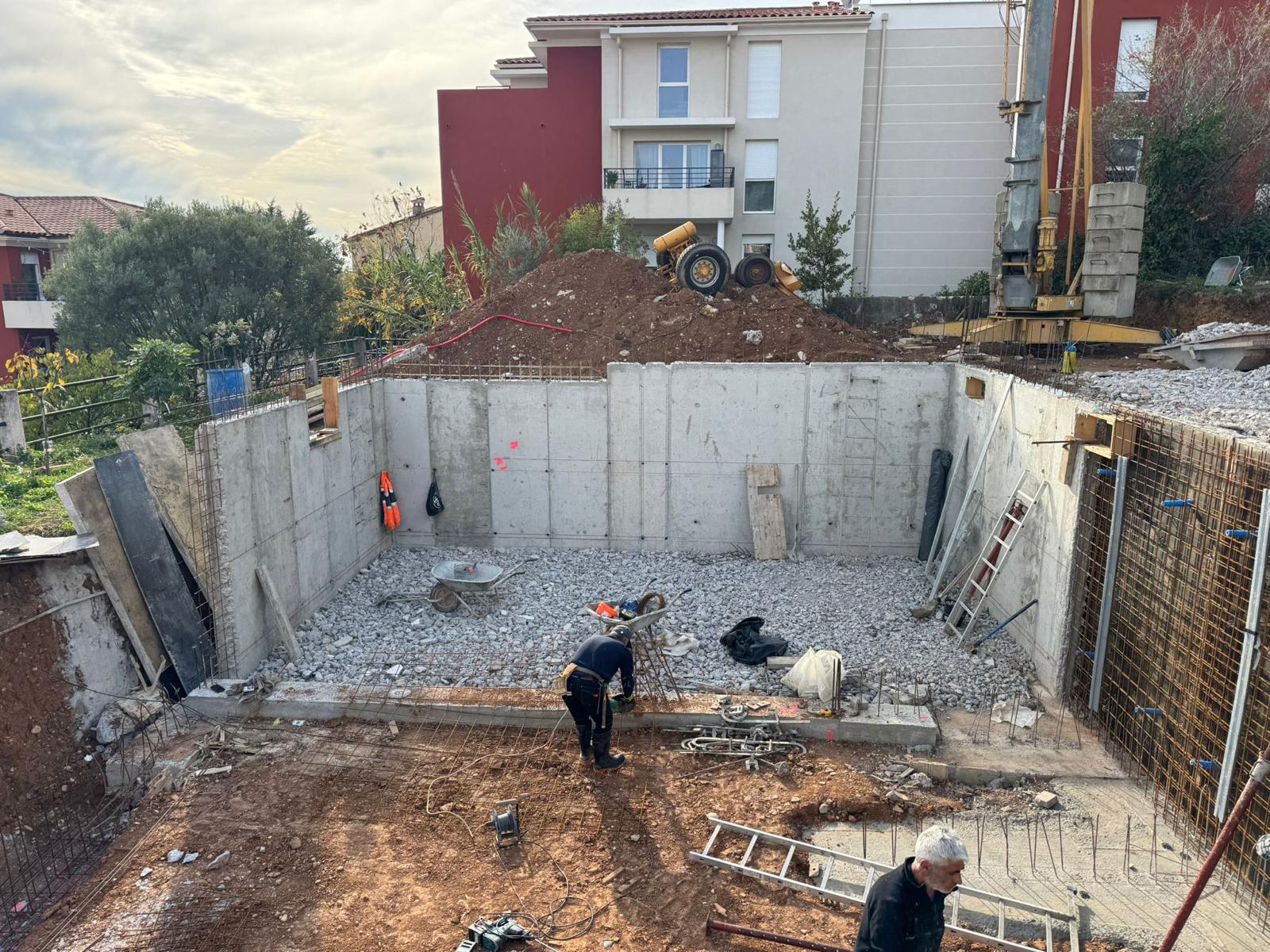 Sous-sol terminé en voiles béton armé